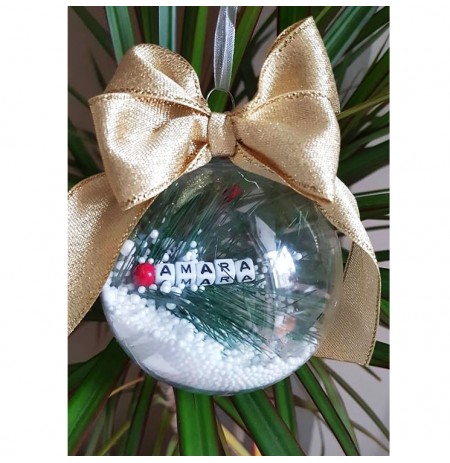 Ornament peme Glob Transparent 3D i Personalizuar