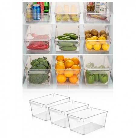 Set organizator Frigorifer (3 Copë) Hermia 728 Transparent