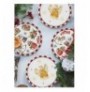 Ceramic Dessert Plate Set (6 Pieces) Hermia NEW029 WhiteRedYellow