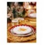 Ceramic Dessert Plate Set (6 Pieces) Hermia NEW029 WhiteRedYellow