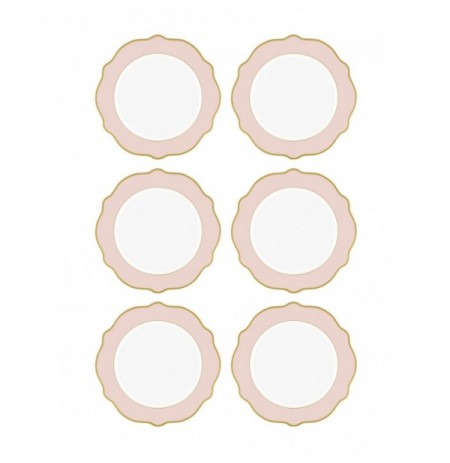 Dessert Plate Set (6 Pieces) Hermia DNR0026 Pink