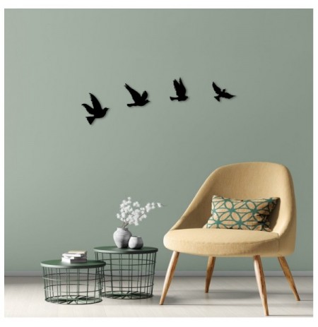 Decorative Metal Wall Accessory Wallxpert Pigeons - 289 Black