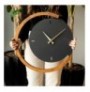 Decorative Metal Wall Clock Wallxpert Moon Time Wooden Metal Wall Clock - APS117 BlackWalnut