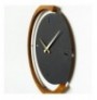 Decorative Metal Wall Clock Wallxpert Moon Time Wooden Metal Wall Clock - APS117 BlackWalnut