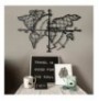 Decorative Metal Wall Accessory Wallxpert World Map Compass - Black