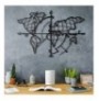 Decorative Metal Wall Accessory Wallxpert World Map Compass - Black