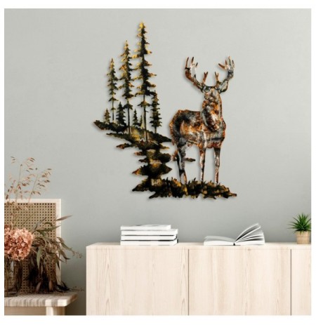 Decorative Metal Wall Accessory Wallxpert Deer 3 Multicolor