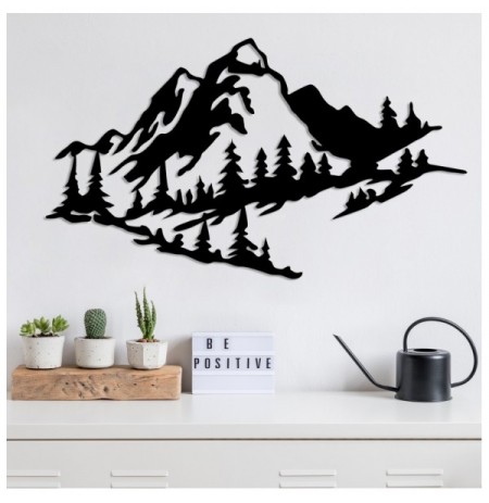 Decorative Metal Wall Accessory Wallxpert Mountain 2 Black