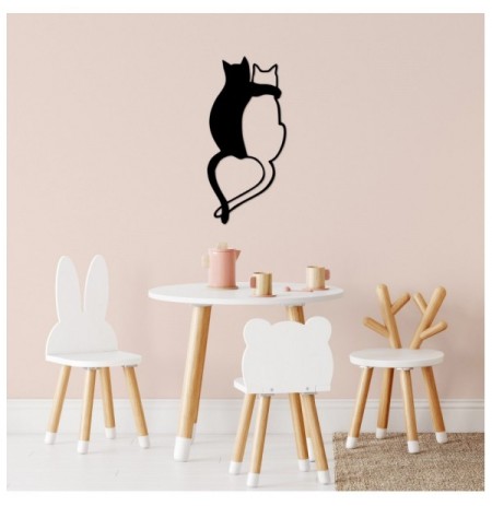 Decorative Metal Wall Accessory Wallxpert Love Cats - 478 Black