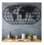 Decorative Metal Wall Accessory Wallxpert World Map Globe Led - Black Black