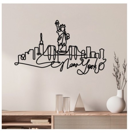 Decorative Metal Wall Accessory Wallxpert Newyork Black