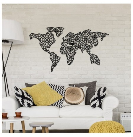 Decorative Metal Wall Accessory Wallxpert The World Is Mine Black