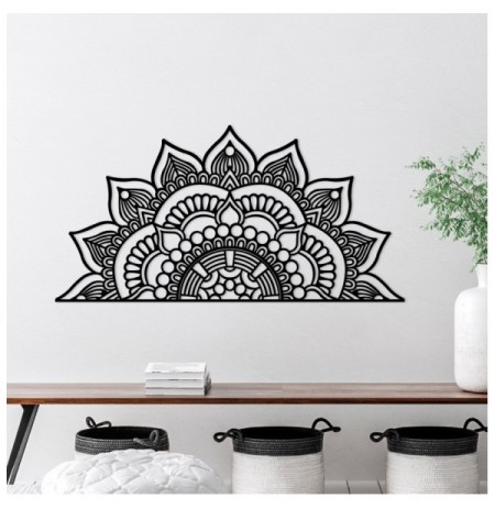 Decorative Metal Wall Accessory Wallxpert Mandala-S-3 Black