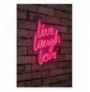 Ndriçim Plastik dekorativ Led Wallxpert Live Laugh Love - Pink