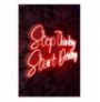 Ndriçim Plastik dekorativ Led Wallxpert Stop Thinking Start Drinking - Red Red