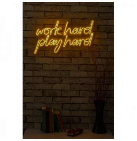 Ndriçim Plastik dekorativ Led Wallxpert Work Hard Play Hard - Yellow Yellow