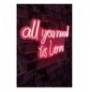 Ndriçim Plastik dekorativ Led Wallxpert All You Need is Love - Red Red