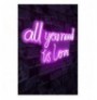 Ndriçim Plastik dekorativ Led Wallxpert All You Need is Love - Pink