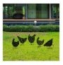 Set Pula metalike dekoruese per kopesht Aberto Design Chickens Black