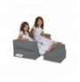 Bean Bag per kopesht Hannah Home Kids Double Seat Pouf - Fume