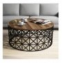 Tavoline mesi Hannah Home Selin Metal Ferforje - Walnut Black