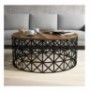 Tavoline mesi Hannah Home Selin Metal Ferforje - Walnut Black