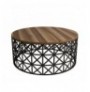 Tavoline mesi Hannah Home Selin Metal Ferforje - Walnut Black