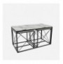 Set tavolina Hannah Home Defne - White Black Marble