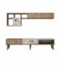 Mobilje TV Hannah Home Milan - Walnut, White Marble