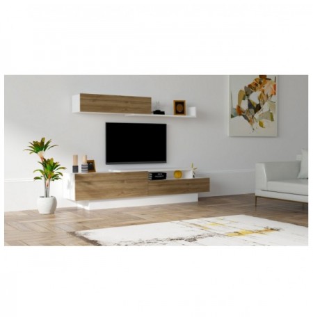 Mobilje TV Hannah Home Elda - White, Walnut