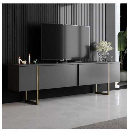 Mobilje TV Hannah Home Luxe - Anthracite, Gold