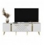 Mobilje TV Hannah Home Detas - White, Gold WhiteGold