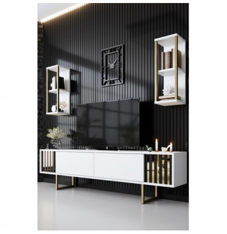 Mobilje TV Hannah Home Gold Line - White, Black