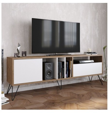 Mobilje TV Hannah Home Mistico (180) - Walnut, White WalnutBlackWhite