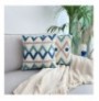 Set Mbulese Jasteku Aberto Design Beach House Punch Pillow Set Cover Turquoise Grey Navy Blue