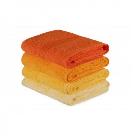 Set peshqir duarsh (4 Pc) L'essentiel Rainbow - Yellow Light Orange