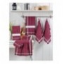 Set peshqir kuzhine ( 10 Pc ) Hermia Küp - Claret Red White