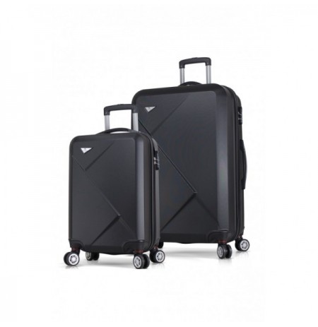 Suitcase Set (2 Pieces) Lucky Bees Diamond - MV8022 Black