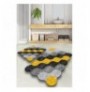 Set tapet banjo ( 2 Pc ) L'essentiel Circle - Yellow YellowAnthraciteGrey