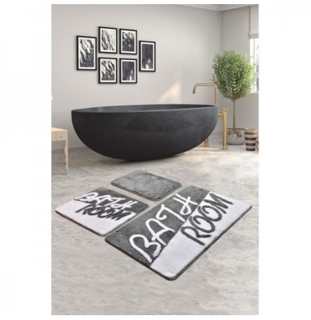 Set tapet banjo ( 3 Pc ) L'essentiel Bathroom - Grey Grey White