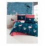 Double Duvet Cover Set L'essentiel Big Filamin Dark Blue Pink Green