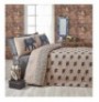 Double Quilted Bedspread Set L'essentiel Fil - Blue Light Brown