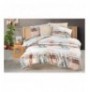 Double Quilt Cover Set L'essentiel Scarlett CreamBrownGreenSalmon