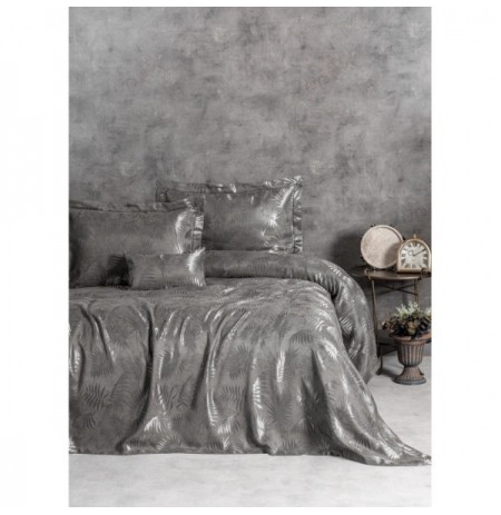 Double Bedspread Set L'essentiel Dafne - Anthracite Anthracite