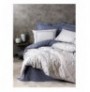 Ranforce Single Quilt Cover Set L'essentiel Nitsa - Dark Blue Dark Blue White