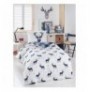 Single Duvet Cover Set L'essentiel Geyik - Dark Blue, White