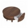 Side Table Hannah Home Yuvarlak - Walnut Walnut