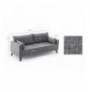 Divan 3-vendesh me hapje Hannah Home Bella - Grey