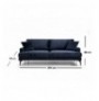 3-Seat Sofa Hannah Home Papira 3 Seater - Navy Blue Navy Blue