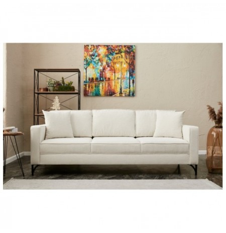 3-Seat Sofa Hannah Home Berlin - Cream, Black CreamBlack